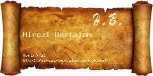 Hirczi Bertalan névjegykártya